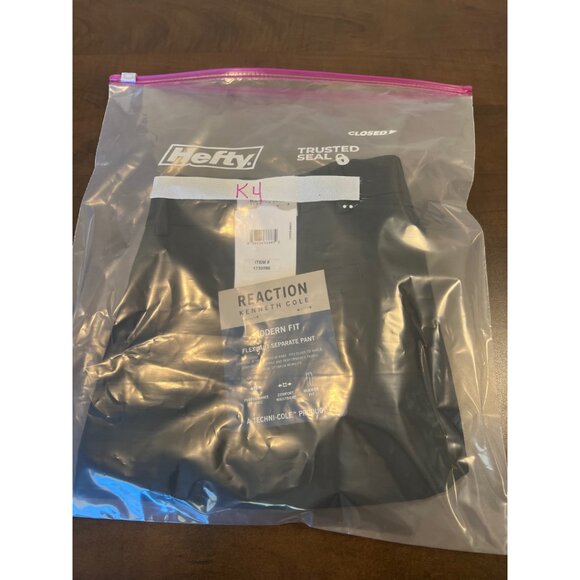 Kenneth Cole Reaction Men’s Modern Fit Flex Suit Pants Black 34x32 Dress Slacks - Picture 7 of 7